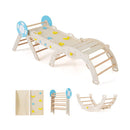 7 In 1 Montessori Climber Set With Ramp And Foldable Triangle Natural