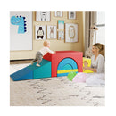 7 Piece Foam Climbing Blocks Soft Pu Leather Play Gym Red