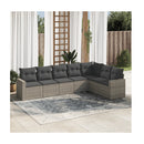 7 Piece Garden Sofa Set With Cushions Grey Poly Rattan