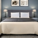 Linen Fabric King Bed Headboard Bedhead Grey
