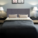 Linen Fabric Double Bed Headboard Bedhead Grey