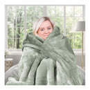 800 Gsm Mink Blanket Queen Size Soft Plush Bed Faux Throw Rug Sage