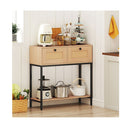 80Cm Boho Console Table 2 Tier Modern Narrow Entryway Natural