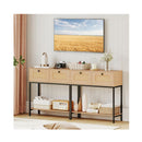 80Cm Boho Console Table 2 Tier Modern Narrow Entryway Natural