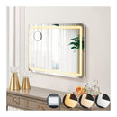 80X60Cm Bluetooth Makeup Mirror Touch Led Crystal Light Wall Mounted