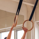202mm Wooden Gymnastic Rings and Olympic Gym Strength Training and Fitness