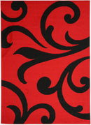 Meadow Nest Red Black Floral Rug