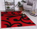 Meadow Nest Red Black Floral Rug
