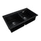 835X490X200Mm Black Granite Quartz Stone Double Bowls Kitchen Sink