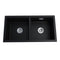 835X490X200Mm Black Granite Quartz Stone Kitchen Sink Double Bowls