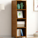 Bamboo 4-Shelf Bookcase  to  Adjustable Display Storage Rack Stand for Living Room Bedroom Office or Home Organisation
