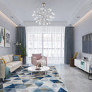 200x300cm Large Floor Blue Triangle Mirage Rug and Modern Area Carpet for Bedroom and Lounge
