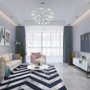 200x300cm Large Floor Blue Chevron Stripes Rug and Modern Area Carpet for Bedroom and Lounge