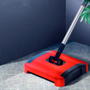 Sweep Carpet and Floor Manual Light Sweeper Dual Rotating Brushes