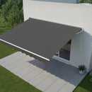 Outdoor Folding Arm Awning Retractable Sunshade Canopy Grey 4.0m x 3.0m