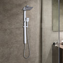 WELS 10inch Rain Shower Head Set Square Dual Heads High Pressure with Handheld in Chrome