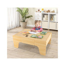 84 Pieces Wooden Train Set And Table With Reversible Tabletop Natural