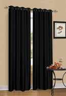 2X Blockout Curtains Blackout Window Curtain Draperies Pair Eyelet for Bedroom 132*160cm Black