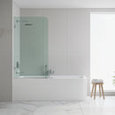 70cm Frameless Glass Bath Screen with Wall F Bracket Gunmetal