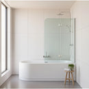120cm Frameless Glass Bath Screen and Wall Channel with Stainless Steel Hinges in Black Finish