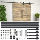 Sliding Door Hardware Kit 2x183 cm Steel Black