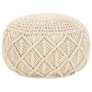 Macrame Handmade Pouffe 45x30 cm Cotton