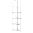 6-Tier Shelf Transparent 40x40x160 cm Tempered Glass