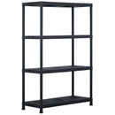 Storage Shelf Rack Black 220 kg 90x40x138 cm Plastic