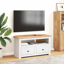 Corner TV Cabinet White 93x49x49 cm Solid Pine Panama Range