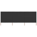 3-panel Wind Screen Fabric 400x160 cm Anthracite