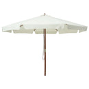 Garden Parasol with Wooden Pole 330 cm Sand White