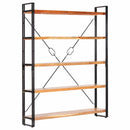 5-Tier Bookcase 140x30x180 cm Solid Acacia Wood