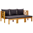 3-Seater Garden Bench with Cushions 179 cm Solid Acacia Wood