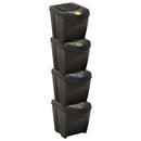 Stackable Garbage Bin Boxes 4 pcs Anthracite 100 L Polypropylene