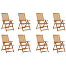 Folding Garden Chairs 8 pcs Solid Wood Acacia