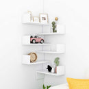 Wall Corner Shelves 2 pcs White 40x40x50 cm Engineered Wood