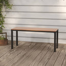 Garden Bench 110 cm Steel and WPC Brown and Black