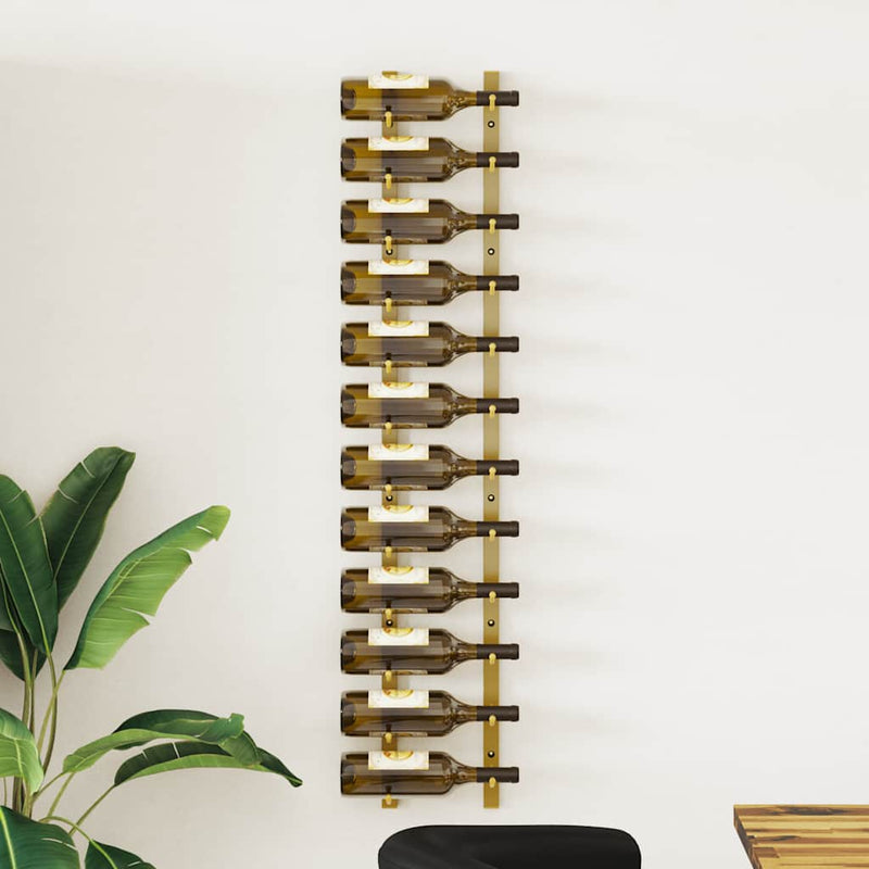 Wall Mounted Wine Rack for 12 Bottles Gold Iron – Simply Wholesale