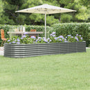 Garden Raised Bed Galvanised Steel 296x80x36 cm Grey