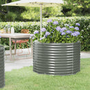 Garden Raised Bed Powder-Coated Steel 100x100x68 cm Grey