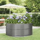 Garden Raised Bed Grey 140x140x68 cm Powder-Coated Steel