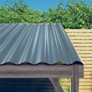 Roof Panels 12 pcs Galvanised Steel Grey 100x36 cm