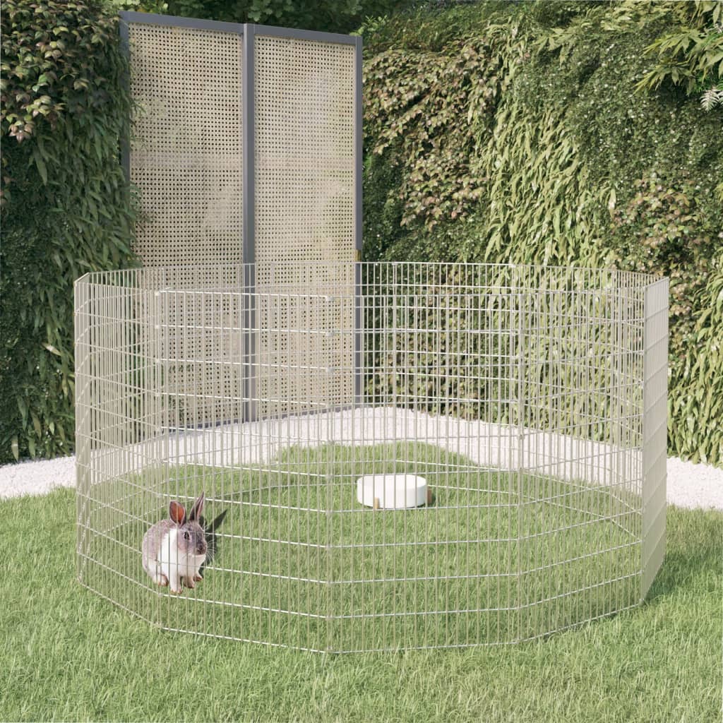 Free Range Animal Enclosure 12-Panel 54x100 cm Galvanised Iron – Simply ...