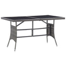 Garden Table Grey 140x80x74 cm Poly Rattan