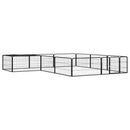 12-Panel Dog Playpen Black 100x50 cm Powder-coated Steel