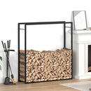 Firewood Rack Matt Black 110x28x116 cm Steel