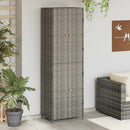 Garden Storage Cabinet Grey 59x40x180 cm Poly Rattan