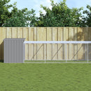 Chicken Cage with Run Light Grey 110x609x110 cm Galvanised Steel