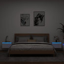 Wall-mounted Bedside Cabinets with LED Lights 2 pcs White