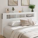 LED Headboard White 200 cm Engineered Wood